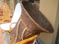 GERLA GERLO ZAINO IN VIMINI PORTA LEGNO LEGNA PAGLIA FIENO FIORI IN GIUNCO ROBUSTA ROBUSTO IN 3 VARIANTI DI COLORE - immagine 5