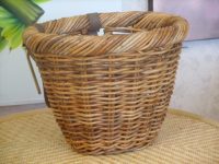 CESTO CESTINO PER BICI BICICLETTA ADULTO IN VIMINI ROBUSTO DI QUALITA' OVALE MARRONE misure:  h 24  lunghezza 33 profondità 30 cm - immagine 3