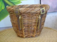 CESTO CESTINO PER BICI BICICLETTA ADULTO IN VIMINI ROBUSTO DI QUALITA' OVALE MARRONE misure:  h 24  lunghezza 33 profondità 30 cm - immagine 5