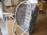 CESTA CESTINO CONTENITORE ESPOSITORE MODELLO CON 2 MANICI PIEGHEVOLI  RETTANGOLARE IMPILABILE SVASATO PER LA SPESA FRUTTA VERDURA NEGOZIO  IN VIMINI GIUNCO NATURALE  IN SET DI 3 MISURE IN 4 VARIANTI DI COLORE - immagine 11