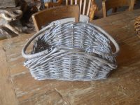 CESTA CESTINO CONTENITORE ESPOSITORE MODELLO CON 2 MANICI PIEGHEVOLI  RETTANGOLARE IMPILABILE SVASATO PER LA SPESA FRUTTA VERDURA NEGOZIO  IN VIMINI GIUNCO NATURALE  IN SET DI 3 MISURE IN 4 VARIANTI DI COLORE - immagine 3