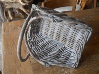 CESTA CESTINO CONTENITORE ESPOSITORE MODELLO CON 2 MANICI PIEGHEVOLI  RETTANGOLARE IMPILABILE SVASATO PER LA SPESA FRUTTA VERDURA NEGOZIO  IN VIMINI GIUNCO NATURALE  IN SET DI 3 MISURE IN 4 VARIANTI DI COLORE - immagine 5