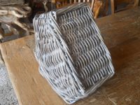 CESTA CESTINO CONTENITORE ESPOSITORE MODELLO CON 2 MANICI PIEGHEVOLI  RETTANGOLARE IMPILABILE SVASATO PER LA SPESA FRUTTA VERDURA NEGOZIO  IN VIMINI GIUNCO NATURALE  IN SET DI 3 MISURE IN 4 VARIANTI DI COLORE - immagine 6