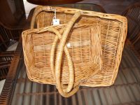 CESTA CESTINO CONTENITORE ESPOSITORE MODELLO CON 2 MANICI PIEGHEVOLI  RETTANGOLARE IMPILABILE SVASATO PER LA SPESA FRUTTA VERDURA NEGOZIO  IN VIMINI GIUNCO NATURALE  IN SET DI 3 MISURE IN 4 VARIANTI DI COLORE - immagine 8
