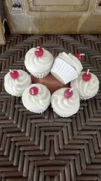 CANDELA PROFUMATA INTAGLIATA A MANO ESOTICA ESTREMO A FORMA DI PASTICCINO PASTICCINI  TORTINA CONFEZIONE DA 6 PEZZI PROFUMAZIONE VANIGLIA