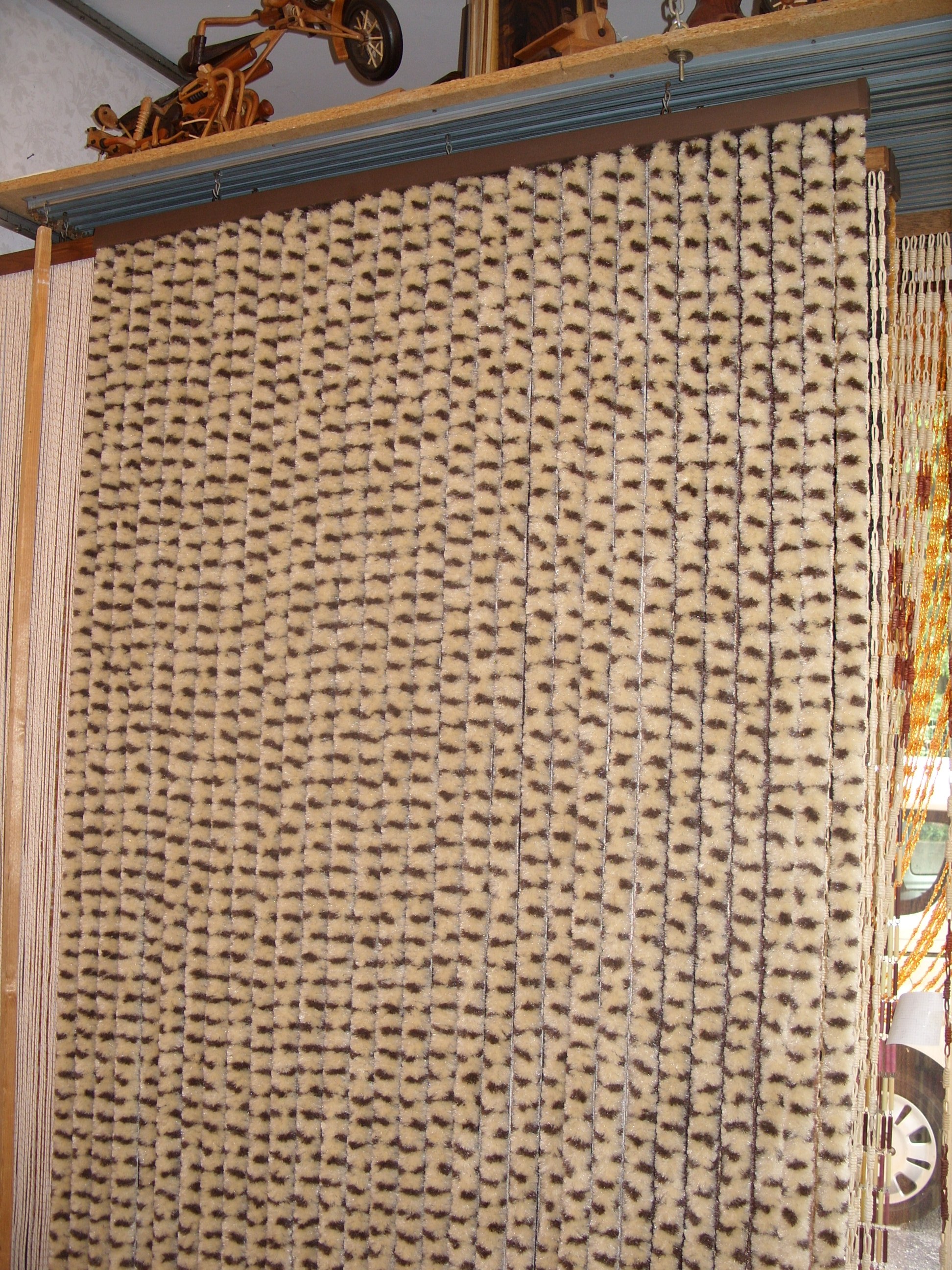 C4 TENDA PORTA PARAMOSCHE ANTI INSETTI CINIGLIA RIGATA MARRONE/BEIGE VARI MISURE 