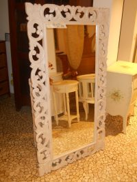 SPECCHIO CON CORNICE INTAGLIATA IN LEGNO SHABBY CHIC DORATA BIANCA DECAPE' DISPONIBILE IN 5 MISURE E 3 INTAGLI 3 COLORI - immagine 11