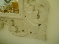 SPECCHIO CON CORNICE INTAGLIATA IN LEGNO SHABBY CHIC DORATA BIANCA DECAPE' DISPONIBILE IN 5 MISURE E 3 INTAGLI 3 COLORI - immagine 15