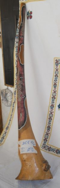 DIDGERIDOO DISEGNO MAORI EUCALIPTO o TEAK AUSTRALIA ETNICO TERMITI ABORIGENI - immagine 2