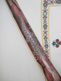 DIDGERIDOO DISEGNO MAORI EUCALIPTO o TEAK AUSTRALIA ETNICO TERMITI ABORIGENI - immagine 3