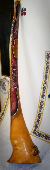 DIDGERIDOO DISEGNO MAORI EUCALIPTO o TEAK AUSTRALIA ETNICO TERMITI ABORIGENI - immagine 6