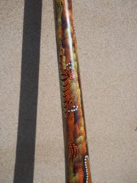 DIDGERIDOO DISEGNO MAORI EUCALIPTO o TEAK AUSTRALIA ETNICO TERMITI ABORIGENI - immagine 28