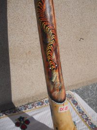 DIDGERIDOO DISEGNO MAORI EUCALIPTO o TEAK AUSTRALIA ETNICO TERMITI ABORIGENI - immagine 31