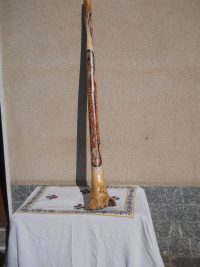 DIDGERIDOO DISEGNO MAORI EUCALIPTO o TEAK AUSTRALIA ETNICO TERMITI ABORIGENI - immagine 32