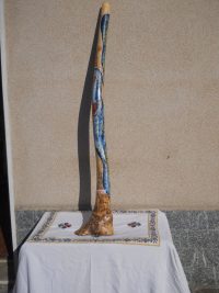 DIDGERIDOO DISEGNO MAORI EUCALIPTO o TEAK AUSTRALIA ETNICO TERMITI ABORIGENI - immagine 35