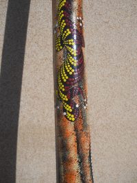 DIDGERIDOO DISEGNO MAORI EUCALIPTO o TEAK AUSTRALIA ETNICO TERMITI ABORIGENI - immagine 37