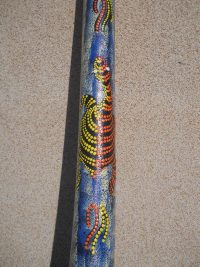 DIDGERIDOO DISEGNO MAORI EUCALIPTO o TEAK AUSTRALIA ETNICO TERMITI ABORIGENI - immagine 40