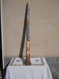 DIDGERIDOO DISEGNO MAORI EUCALIPTO o TEAK AUSTRALIA ETNICO TERMITI ABORIGENI - immagine 41