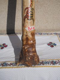 DIDGERIDOO DISEGNO MAORI EUCALIPTO o TEAK AUSTRALIA ETNICO TERMITI ABORIGENI - immagine 42