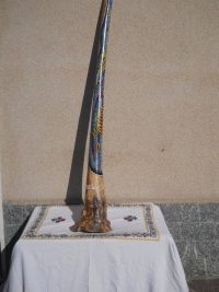 DIDGERIDOO DISEGNO MAORI EUCALIPTO o TEAK AUSTRALIA ETNICO TERMITI ABORIGENI - immagine 44