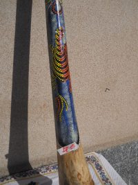 DIDGERIDOO DISEGNO MAORI EUCALIPTO o TEAK AUSTRALIA ETNICO TERMITI ABORIGENI - immagine 45