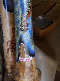 DIDGERIDOO DISEGNO MAORI EUCALIPTO o TEAK AUSTRALIA ETNICO TERMITI ABORIGENI - immagine 46