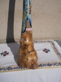 DIDGERIDOO DISEGNO MAORI EUCALIPTO o TEAK AUSTRALIA ETNICO TERMITI ABORIGENI - immagine 48