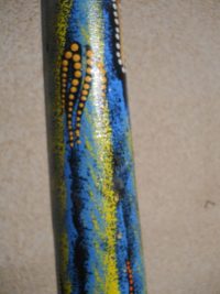 DIDGERIDOO DISEGNO MAORI EUCALIPTO o TEAK AUSTRALIA ETNICO TERMITI ABORIGENI - immagine 52