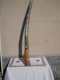 DIDGERIDOO DISEGNO MAORI EUCALIPTO o TEAK AUSTRALIA ETNICO TERMITI ABORIGENI - immagine 53