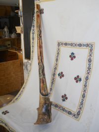 DIDGERIDOO DISEGNO MAORI EUCALIPTO o TEAK AUSTRALIA ETNICO TERMITI ABORIGENI - immagine 8