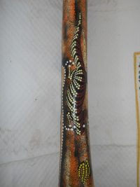 DIDGERIDOO DISEGNO MAORI EUCALIPTO o TEAK AUSTRALIA ETNICO TERMITI ABORIGENI - immagine 12