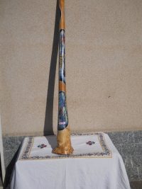 DIDGERIDOO DISEGNO MAORI EUCALIPTO o TEAK AUSTRALIA ETNICO TERMITI ABORIGENI - immagine 58