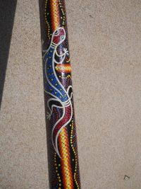 DIDGERIDOO DISEGNO MAORI EUCALIPTO o TEAK AUSTRALIA ETNICO TERMITI ABORIGENI - immagine 63