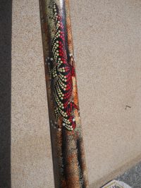 DIDGERIDOO DISEGNO MAORI EUCALIPTO o TEAK AUSTRALIA ETNICO TERMITI ABORIGENI - immagine 66