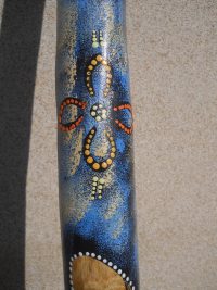 DIDGERIDOO DISEGNO MAORI EUCALIPTO o TEAK AUSTRALIA ETNICO TERMITI ABORIGENI - immagine 78