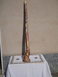 DIDGERIDOO DISEGNO MAORI EUCALIPTO o TEAK AUSTRALIA ETNICO TERMITI ABORIGENI - immagine 79
