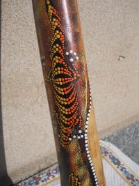 DIDGERIDOO DISEGNO MAORI EUCALIPTO o TEAK AUSTRALIA ETNICO TERMITI ABORIGENI - immagine 81