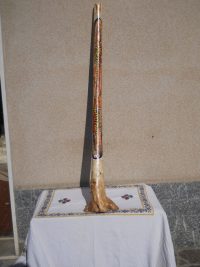 DIDGERIDOO DISEGNO MAORI EUCALIPTO o TEAK AUSTRALIA ETNICO TERMITI ABORIGENI - immagine 85