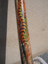 DIDGERIDOO DISEGNO MAORI EUCALIPTO o TEAK AUSTRALIA ETNICO TERMITI ABORIGENI - immagine 87