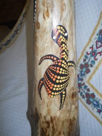 DIDGERIDOO DISEGNO MAORI EUCALIPTO o TEAK AUSTRALIA ETNICO TERMITI ABORIGENI - immagine 16