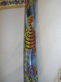DIDGERIDOO DISEGNO MAORI EUCALIPTO o TEAK AUSTRALIA ETNICO TERMITI ABORIGENI - immagine 17