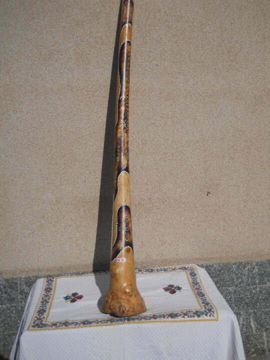 DIDGERIDOO DISEGNO MAORI EUCALIPTO o TEAK AUSTRALIA ETNICO TERMITI ABORIGENI