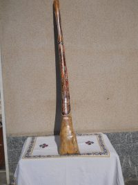 DIDGERIDOO DISEGNO MAORI EUCALIPTO o TEAK AUSTRALIA ETNICO TERMITI ABORIGENI - immagine 94