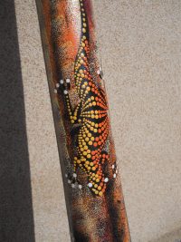 DIDGERIDOO DISEGNO MAORI EUCALIPTO o TEAK AUSTRALIA ETNICO TERMITI ABORIGENI - immagine 96