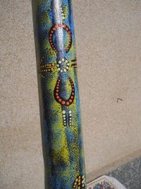 DIDGERIDOO DISEGNO MAORI EUCALIPTO o TEAK AUSTRALIA ETNICO TERMITI ABORIGENI - immagine 99