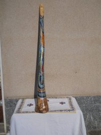 DIDGERIDOO DISEGNO MAORI EUCALIPTO o TEAK AUSTRALIA ETNICO TERMITI ABORIGENI - immagine 100