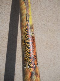 DIDGERIDOO DISEGNO MAORI EUCALIPTO o TEAK AUSTRALIA ETNICO TERMITI ABORIGENI - immagine 105