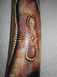 DIDGERIDOO DISEGNO MAORI EUCALIPTO o TEAK AUSTRALIA ETNICO TERMITI ABORIGENI - immagine 23