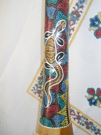 DIDGERIDOO DISEGNO MAORI EUCALIPTO o TEAK AUSTRALIA ETNICO TERMITI ABORIGENI - immagine 25
