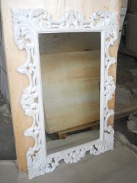SPECCHIO CON CORNICE INTAGLIATA IN LEGNO SHABBY CHIC DORATA BIANCA DECAPE' DISPONIBILE IN 5 MISURE E 3 INTAGLI 3 COLORI - immagine 19